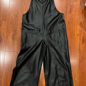 Faux leather black jumper